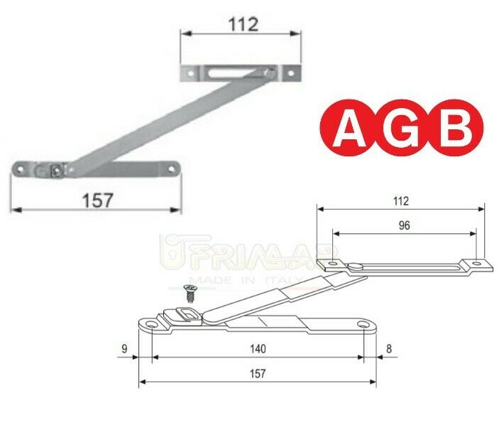 Vasistas AGB forbice per finestra A401580002 braccio a vasistas anta ribalta