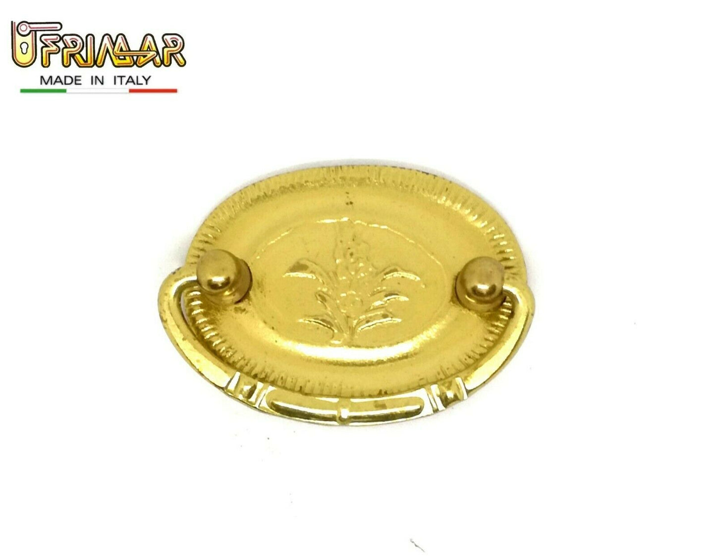 MANIGLIA CLASSICA PER MOBILI ANTICHI Interasse mm.55 OTTONE LUCIDO SPECIALFER