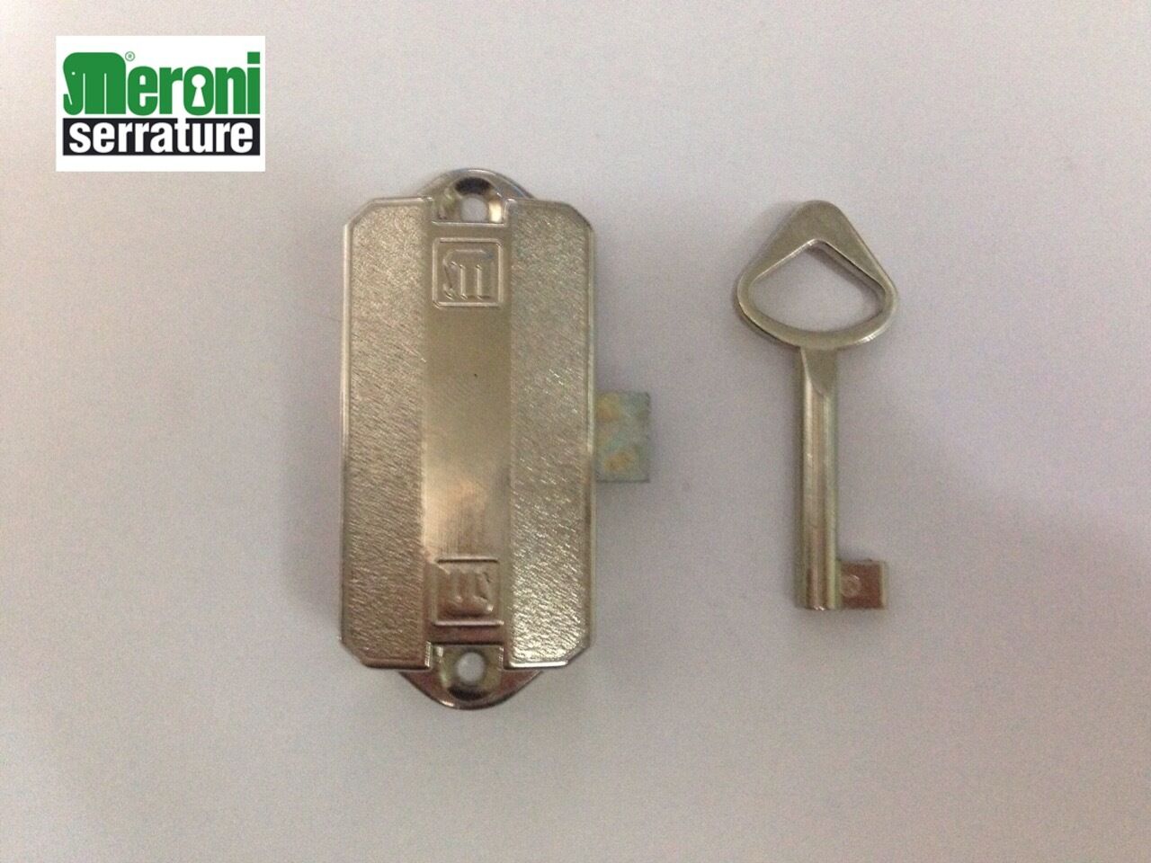 Serratura Meroni Aste Rotanti M98 da applicare con e senza accessori Nichelato