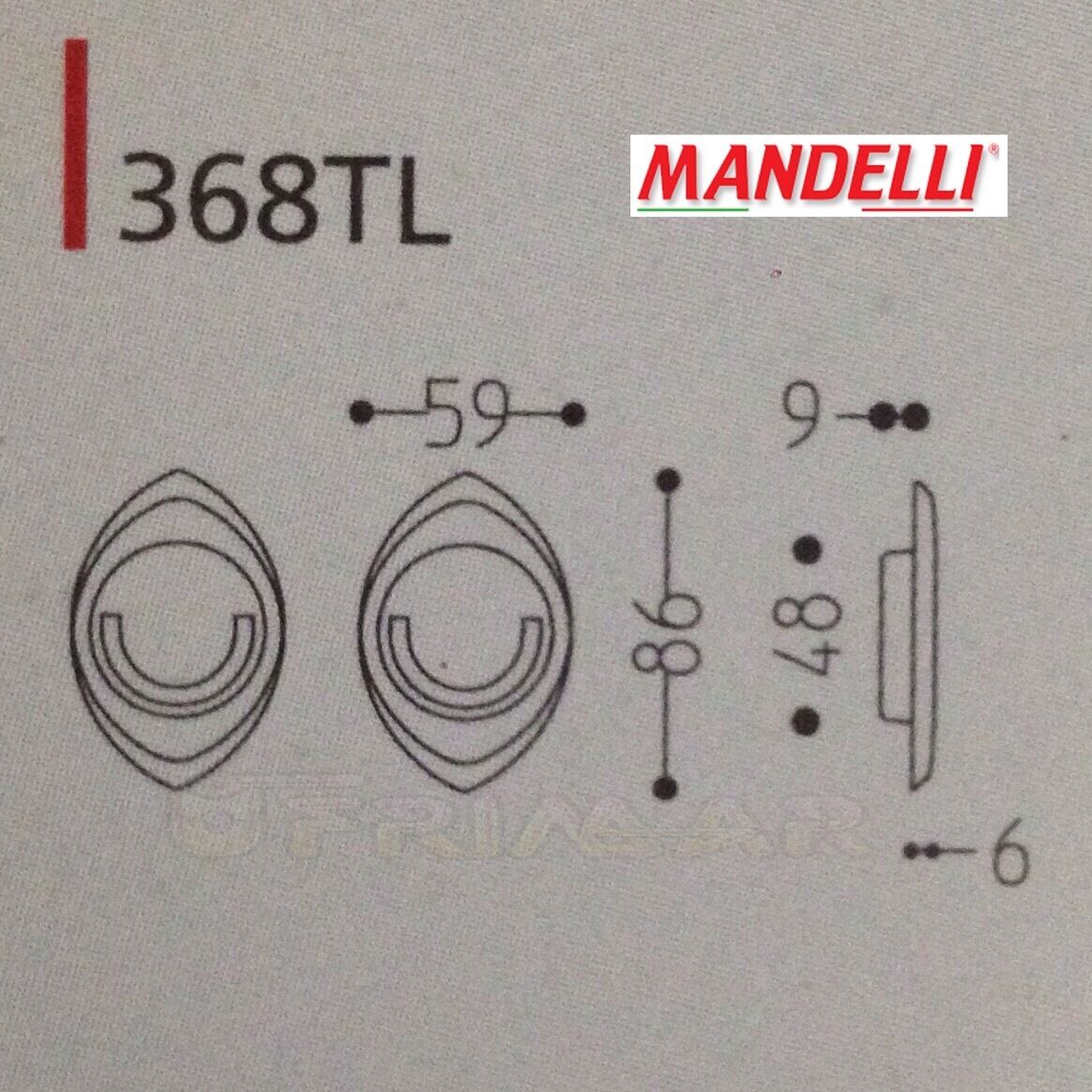 KIT MANIGLIE INCASSO PER PORTE SCORREVOLI A LIBRO MANDELLI CLIP 368TL ORO LUCIDO