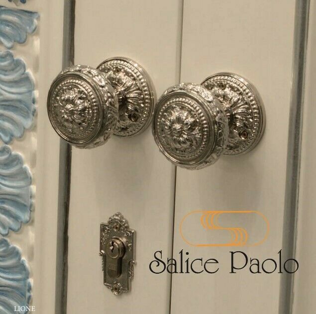 POMOLO PORTA FISSO GIREVOLE SALICE LIONE 4321/C PATINATO ORO VECCHIO D.70
