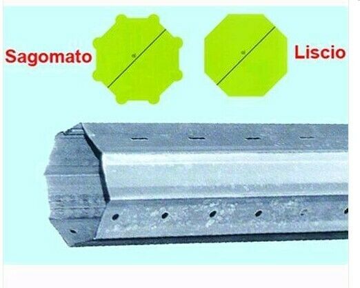 TUBO PER AVVOLGIBILE OTTAGONALE D.60 CM.120 SAGOMATO TUBO SERRANDA TAPPARELLA