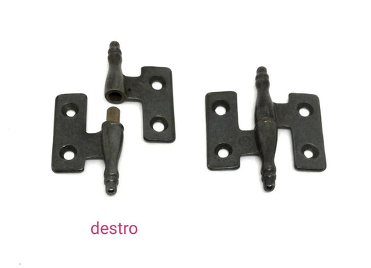 CERNIERA PER MOBILI ANTICHI BAROCCO PIANA ALA QUADRA mm.55x45 BRONZATA Dx/Sx