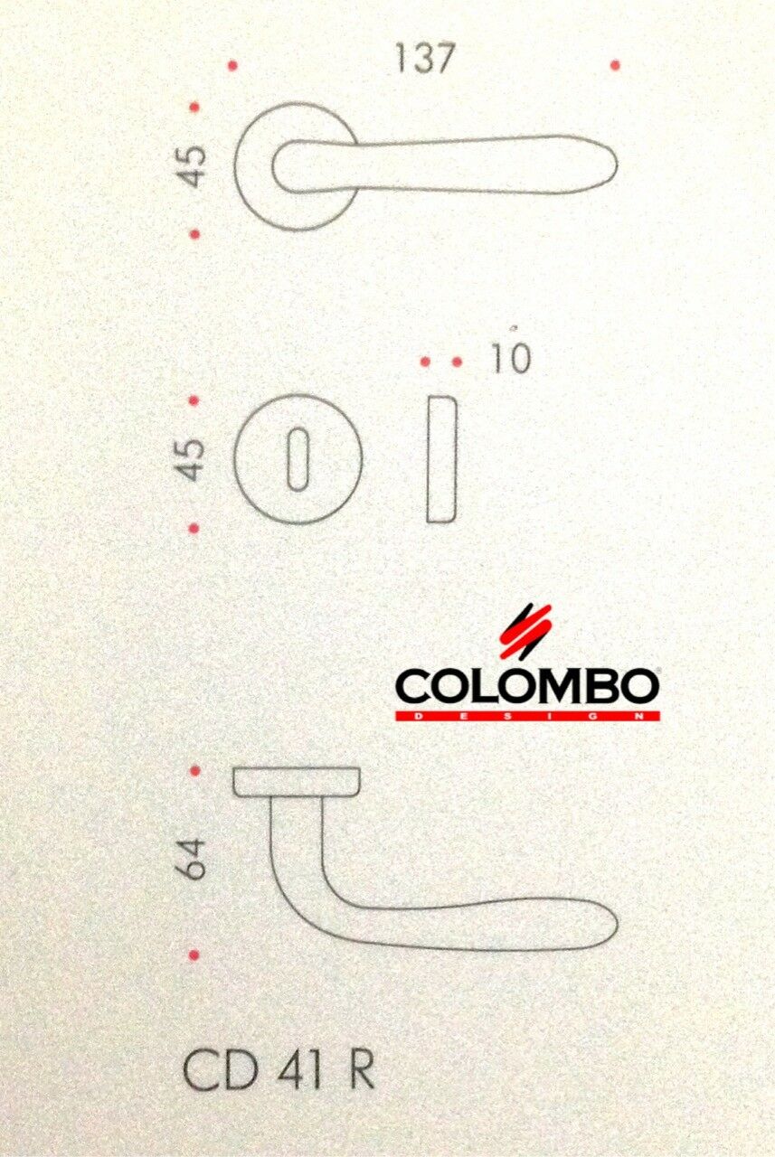 MANIGLIA PER PORTA COLOMBO DESIGN ROBOT CD41R MERCURIO + ORO ZECCHINO