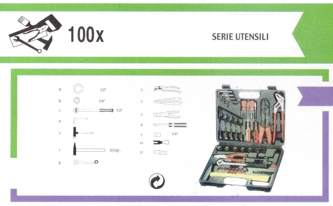Valigetta con Utensili e accessori 100 pezzi per bricolage e fai da te