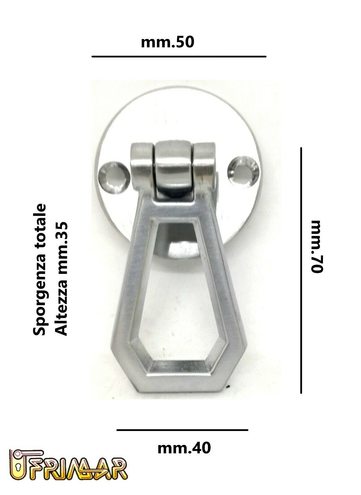 MANIGLIA PORTA SNODATA TIPO BASSO CROMO SATINATO MANIGLIA PENDENTE QUADRO 8