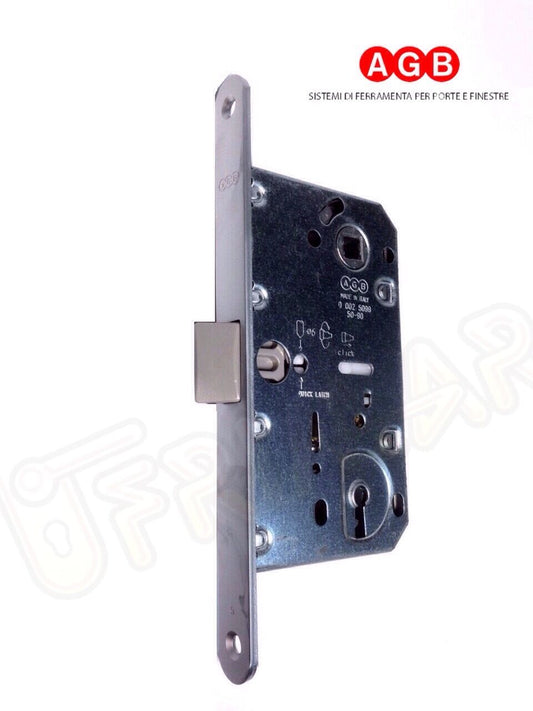 SERRATURA AGB PATENT MEDIANA EVOLUTION 1101 CROMO OPACO MM.50 F.18 INF. PORTA