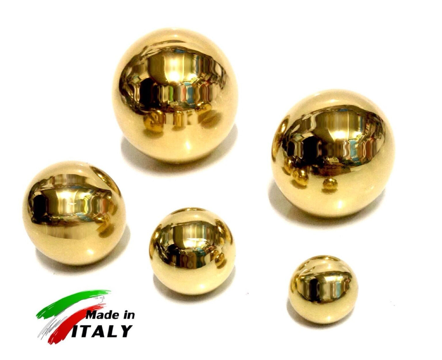 POMELLI POMOLI PER CASSETTI ANTE SFERA D.mm.15 OTTONE LUCIDO Filettato 4MA