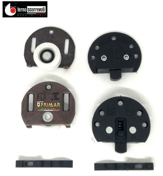 Kit per ante scorrevoli sovrapposte Terno art. 639 + 638 portata Kg.50 foro 35