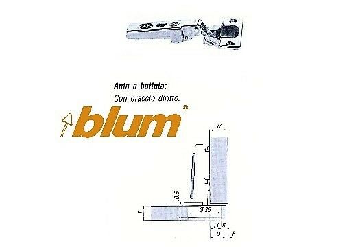 CERNIERA BLUM CLIP PER ANTA LEGNO A BATTUTA FORO 35 A SCATTO CON BASE 90.255