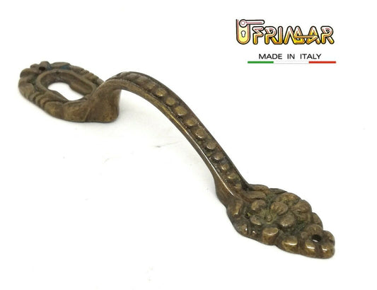 MANIGLIA PER MOBILI ANTICHI mm.117x23 OTTONE PATINATO MANIGLIA PER ANTA BESANA