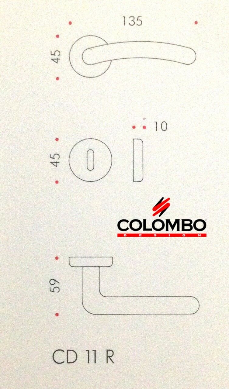 MANIGLIA PER PORTA COLOMBO DESIGN SIRIO CD11R NEROMAT PER PORTE INTERNE IN LEGNO
