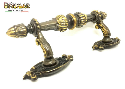 MANIGLIONE PER PORTA PORTONE MANIGLIA CLASSICA mm.200 OTTONE BRONZATO DECENTRATO