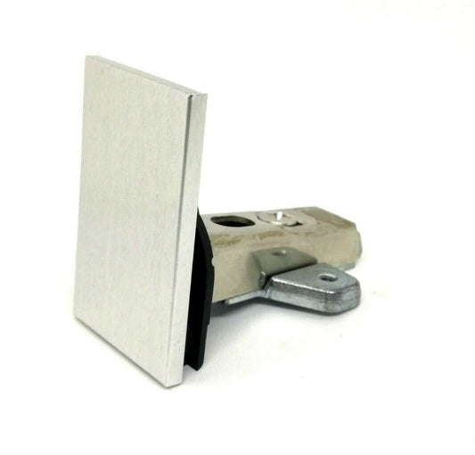 CERNIERA PER VETRO A SORMONTO BATTUTA ESTERNA CROMO SATINATO FORO D.28x20