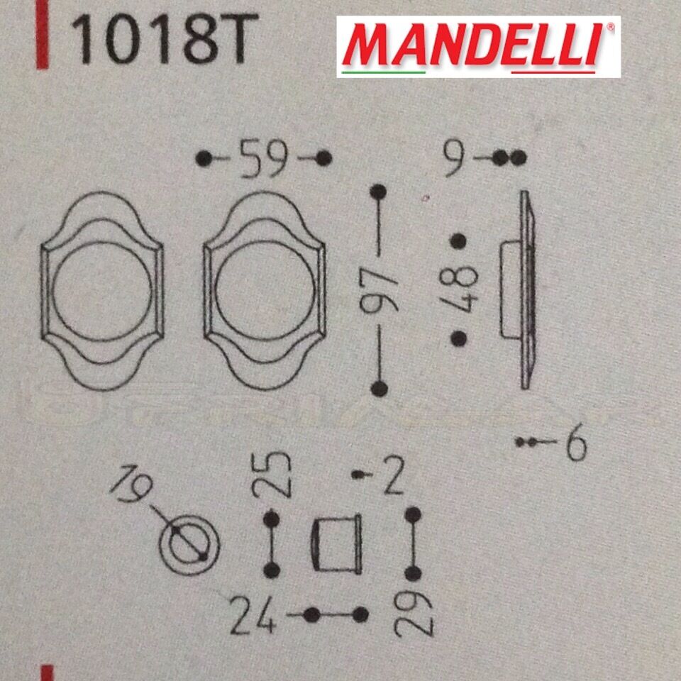 KIT MANIGLIE INCASSO PER PORTE SCORREVOLI MANDELLI CLIP 1018T (04T) ORO SATIN.