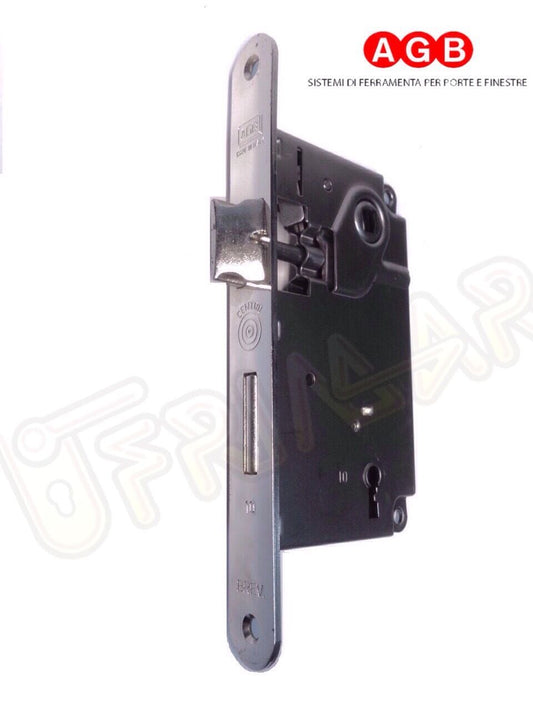SERRATURA AGB PATENT CENTRO 1001.50 mm.50 NICHELATO INFILARE PORTA DIST.90