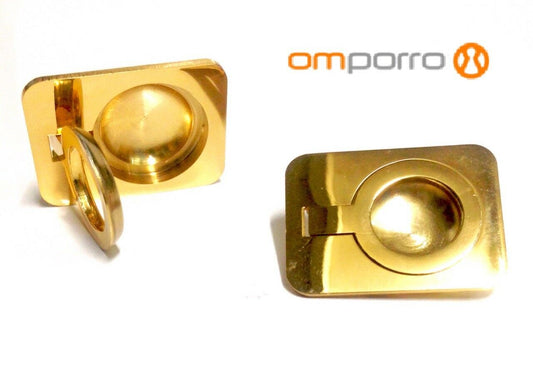 Maniglia incasso con Anello Pieghevole per ante in legno mm.51x38 bagno Oro