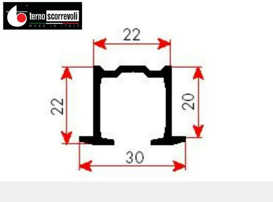 BINARIO 1130 MT.1,5 ANTE SCORREVOLI LEGNO APERTURA A LIBRO ART.1145/1148 TERNO