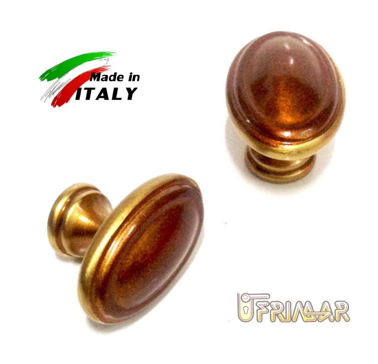 POMELLI PER MOBILI CASSETTI E ANTE ORO ANTICO OVALE D.mm.40x28 OMP ART.163