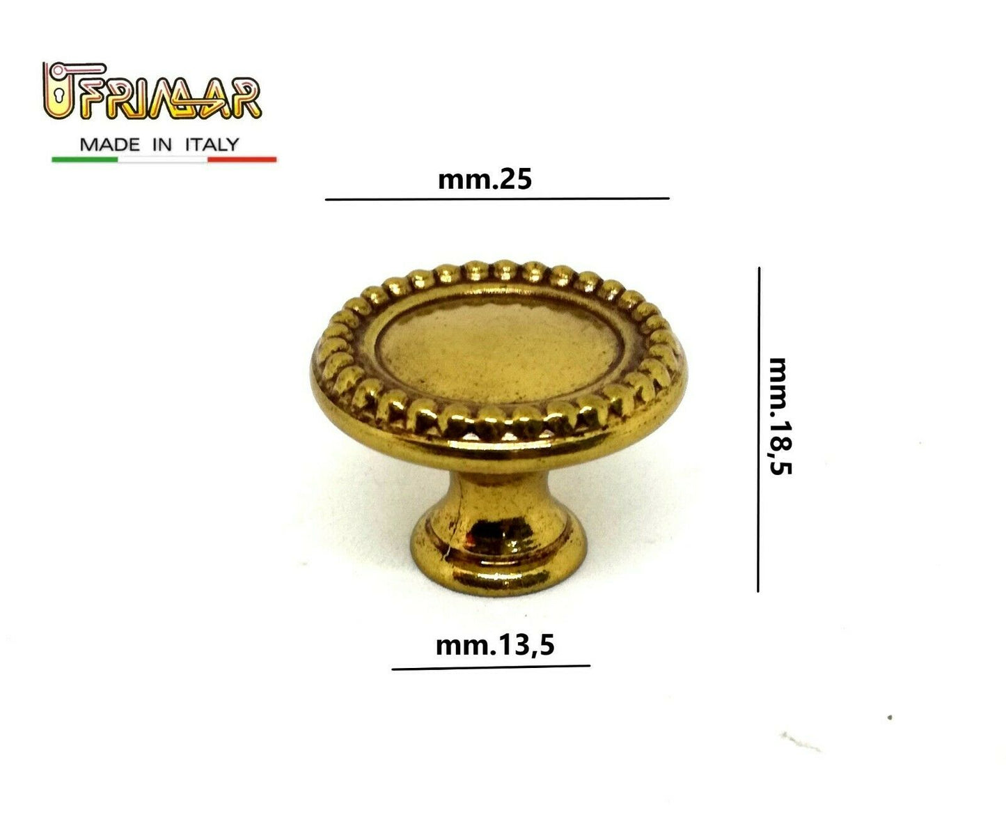 POMOLO PER MOBILI E ANTE ORO FRANCESE STILE CLASSICO D.mm.25 GIUSTI FIL. 4MA