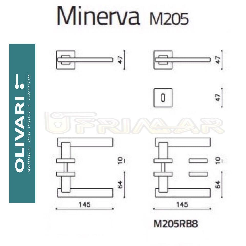 MANIGLIA OLIVARI MINERVA M205RB8 BIO CROMO SATINATO Design FRANCO SARGIANI