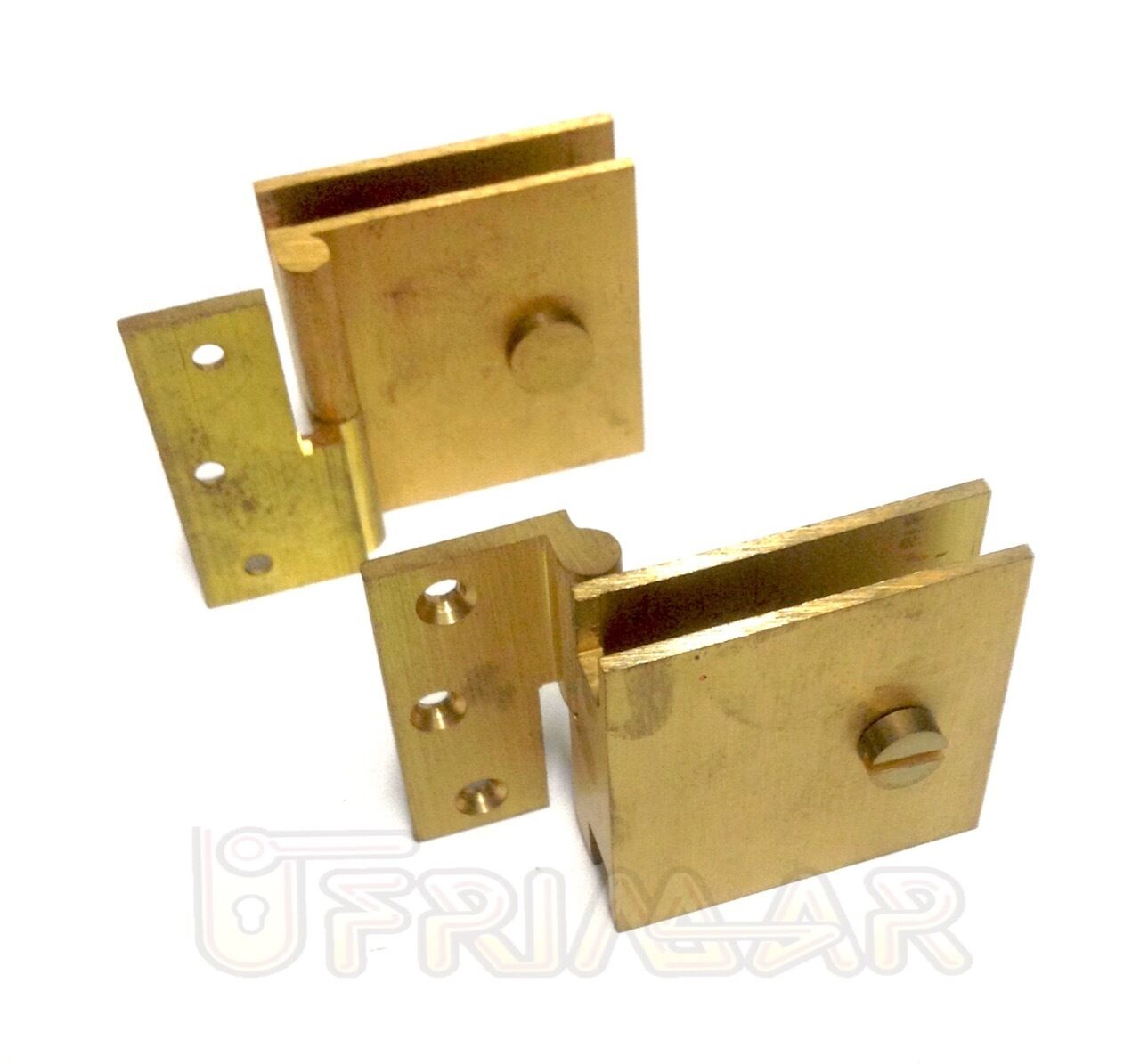 COPPIA CERNIERE CERNIERA PER ANTA VETRO da mm.6 IN OTTONE LATO DESTRO