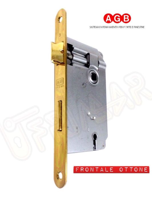 SERRATURA AGB PATENT PICCOLA 00573.45 E.mm.45 OTTONE DIST.mm.70 INFILARE PORTA