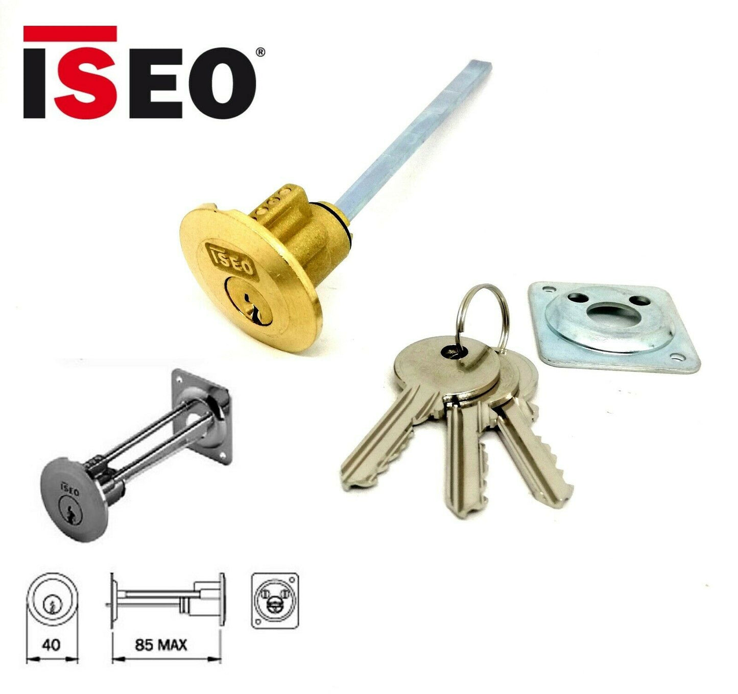 CILINDRO ISEO STACCATO 850007H CON LEVETTA PER SERRATURE PORTE IN LEGNO