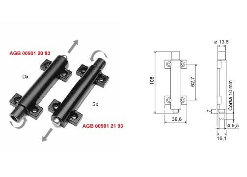 CHIUSURA SPAGNOLETTA AGB VERTICALE H009012193 SINISTRA INVERTITORE SPAGNOLETTA