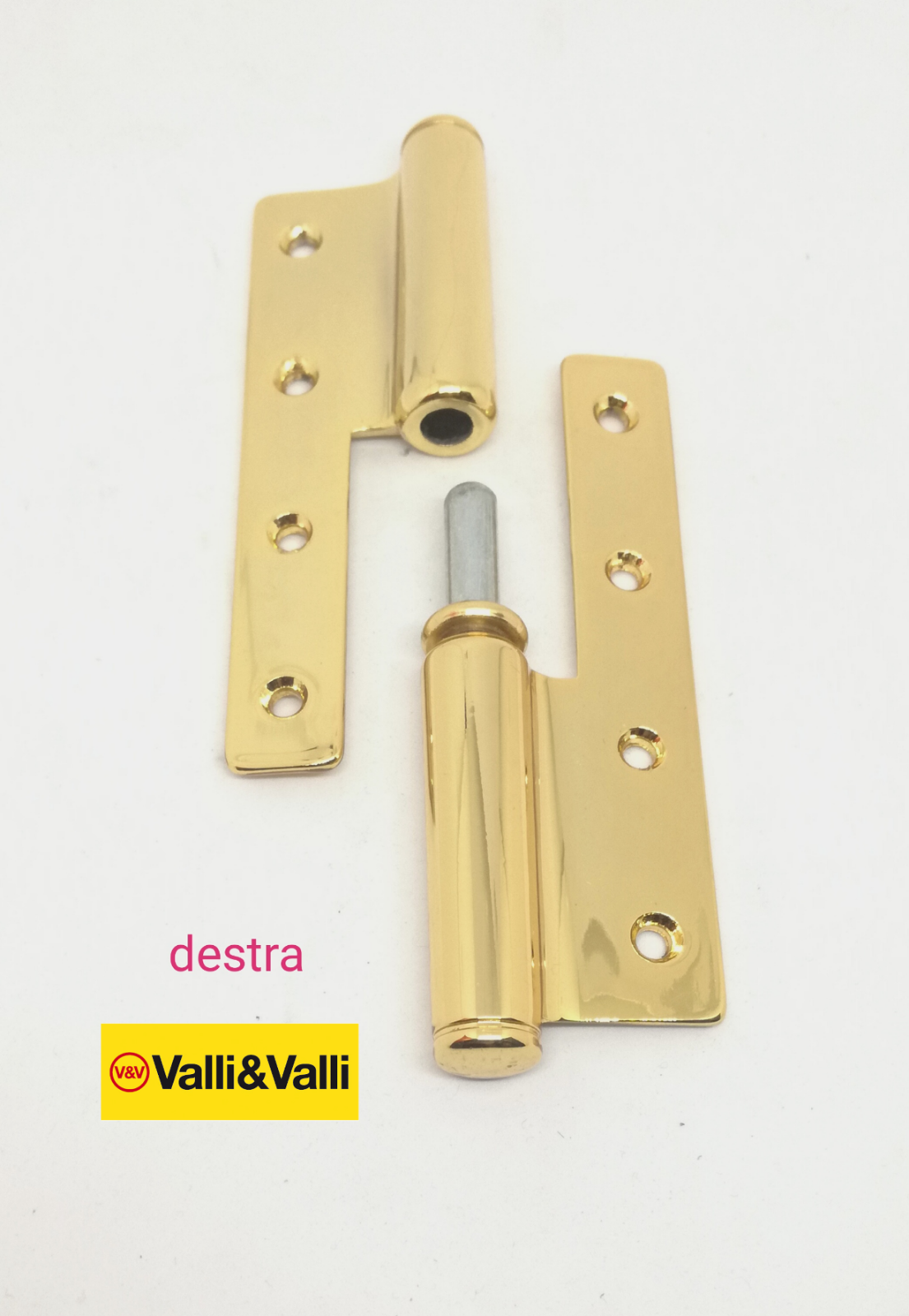 CERNIERA PORTA VALLI & VALLI / FORGES K237 Oro zecchino mm.135x68 Dx / Sx