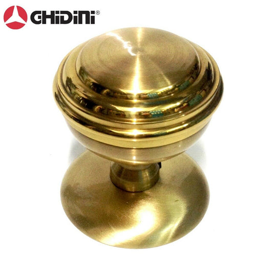 Pomolo per porta Cortina Ghidini d. mm.70 Ottone lucido/satinato pomolo fisso