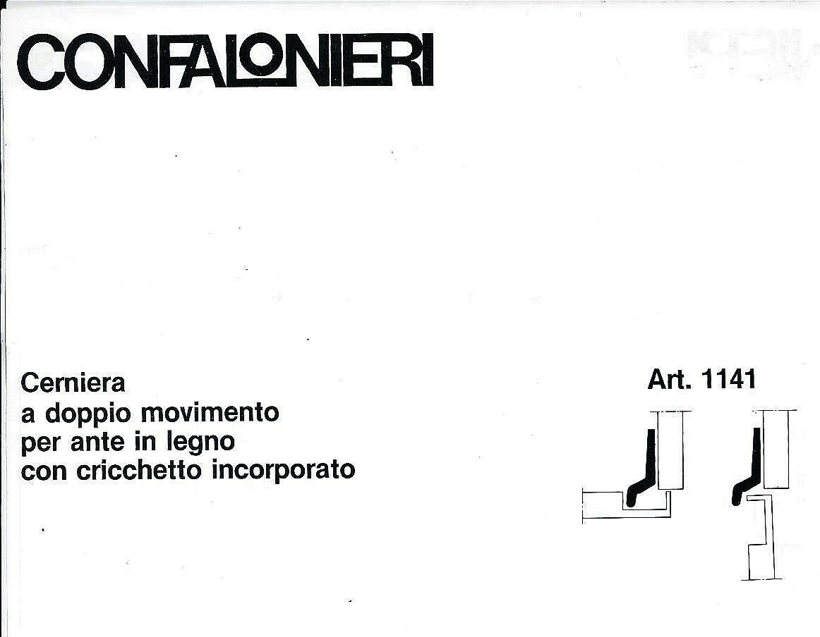 CERNIERA CONFALONIERI UCG 1141 PER ANTA LEGNO A SORMONTO FORO 26 Ap.92°