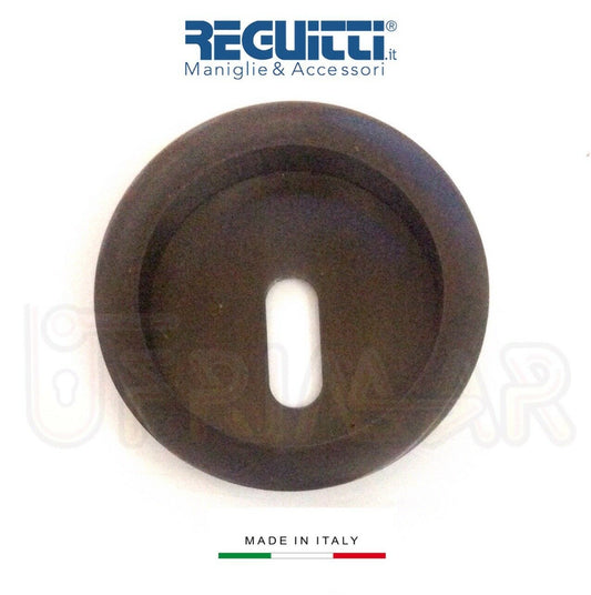 Placca incasso tonda porte scorrevoli Reguitti 524 PI Bronzo con foro chiave