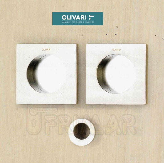 MANIGLIE INCASSO PORTE SCORREVOLI OLIVARI D129 GIOTTO QUADRO CA CROMO LUC.+SAT.