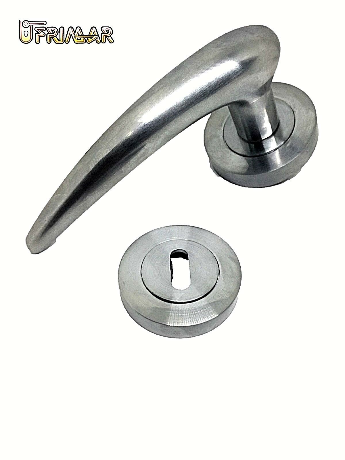 Maniglia porta moderna cromo satinato con bocchette d.55 coppia maniglia porta