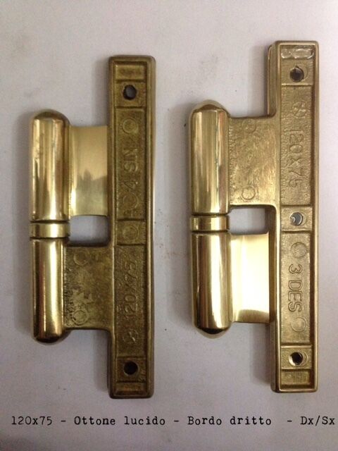 CERNIERA POMELLA IN OTTONE 120x75 PER PORTE IN LEGNO DX/SX - POMELLES B/DRITTO