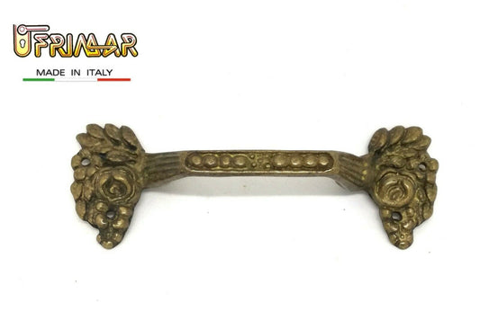 MANIGLIA PER MOBILI ANTICHI mm.96 OTTONE PATINATO MANIGLIETTE ditta BESANA