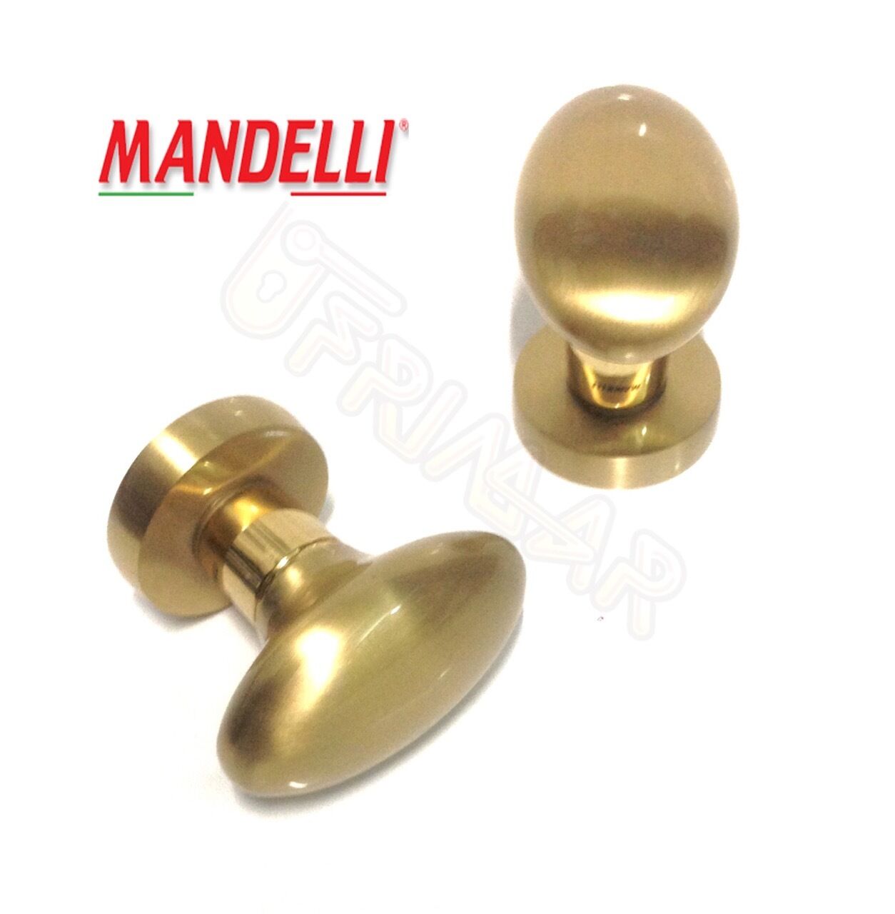 POMOLO PER PORTA OVALE MANDELLI ORO SATINATO ART.744 VERSIONE GIREVOLE E FISSO