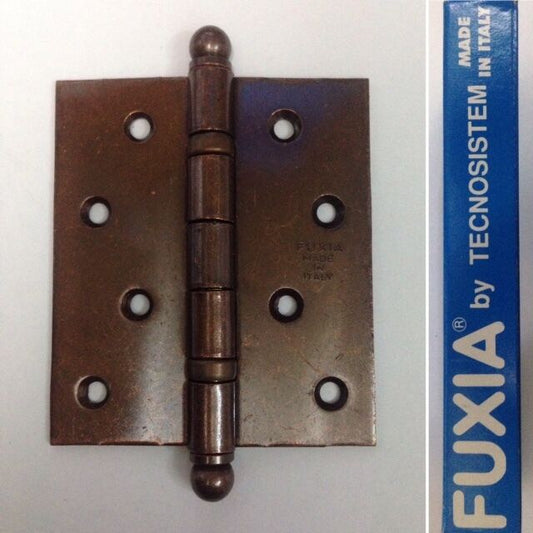 CERNIERA PER PORTE LEGNO CON CUSCINETTI 4x3,5" mm.102x90 FERRO BRONZATO FUXIA