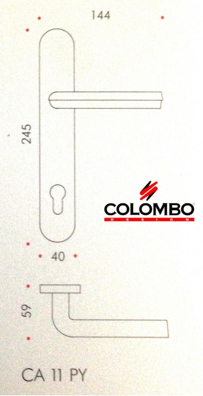 MANIGLIA PER PORTA COLOMBO DESIGN SATURN CA11PY ORO ZECCHINO FORO YALE