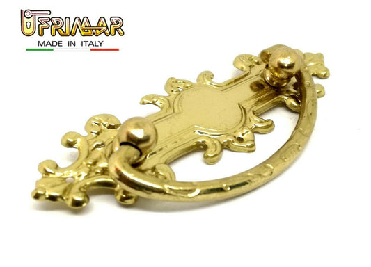 MANIGLIA CLASSICA PER MOBILE ANTICO INTERASSE mm.64 OTTONE LUCIDO ditta GIUSTI