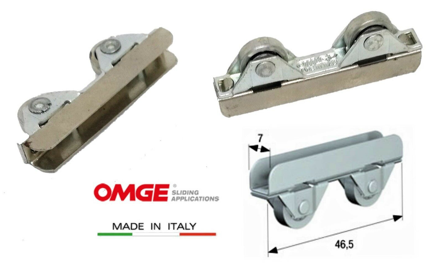 Carrello per ante vetrine scorrevoli OMGE 46050000 RUOTA ACCIAIO D.mm.11 DORATO