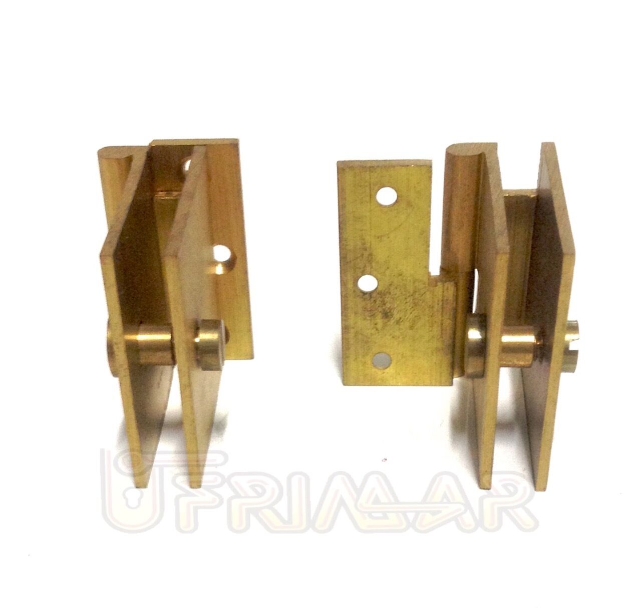 COPPIA CERNIERE CERNIERA PER ANTA VETRO da mm.6 IN OTTONE LATO DESTRO
