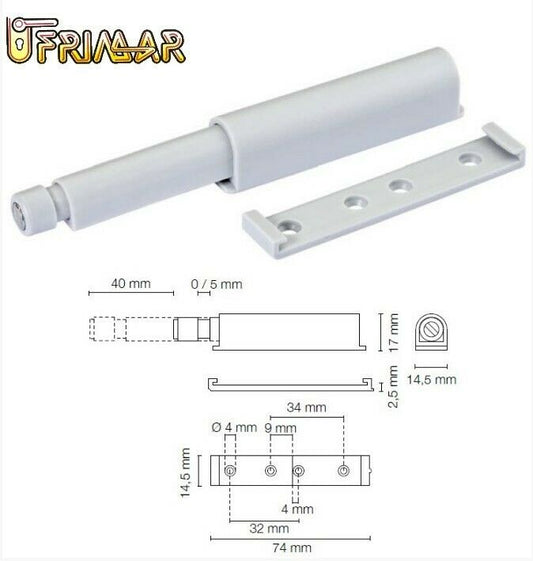PREMIAPRI A SCATTO CON GOMMINO SPINGIAPRI CHIUSURA PUSH LATCH PREMI APRI