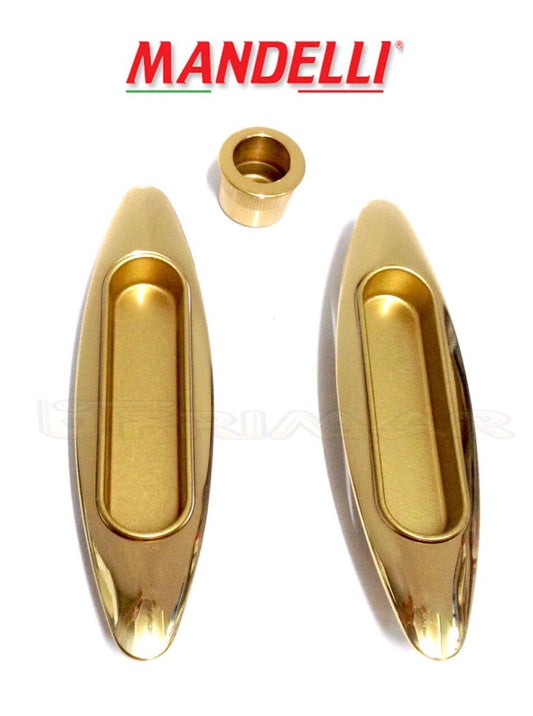 KIT MANIGLIE INCASSO PER PORTE SCORREVOLI MANDELLI CLIP 368 (03L) ORO LUCIDO