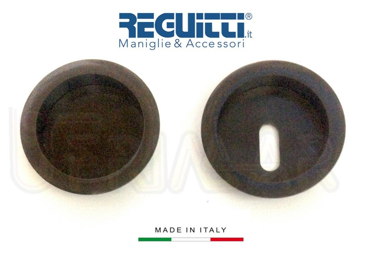 Placca incasso tonda porte scorrevoli Reguitti 524 PI Bronzo con foro chiave
