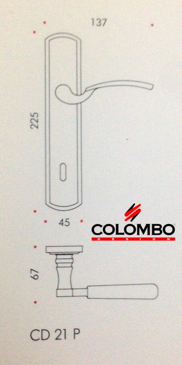 MANIGLIA PER PORTA COLOMBO DESIGN VIENNA CD21P ORO ZECCHINO CON PLACCA D.70