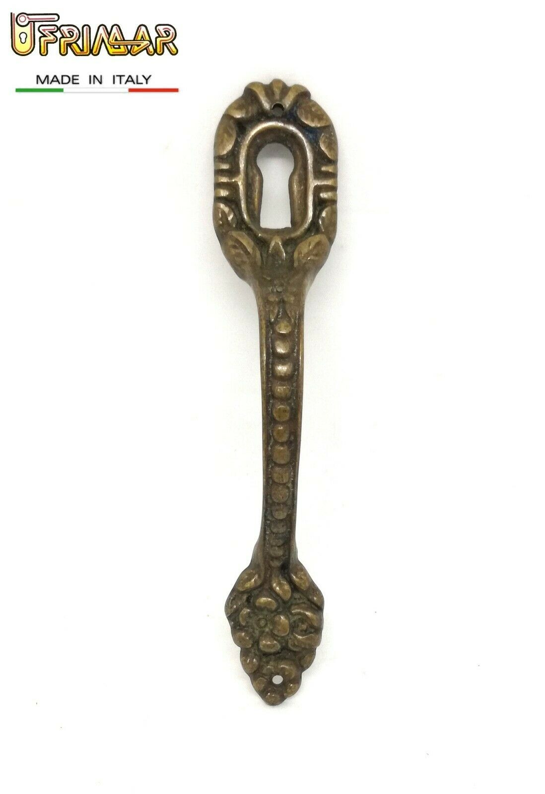 MANIGLIA PER MOBILI ANTICHI mm.117x23 OTTONE PATINATO MANIGLIA PER ANTA BESANA