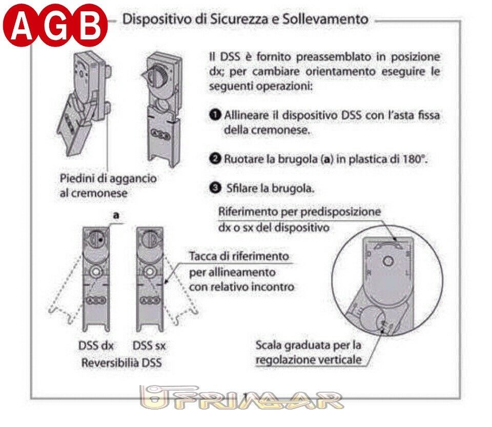 Disp. sicurezza sollevamento AGB A309060001 DSS 01769601 00019152 anta ribalta