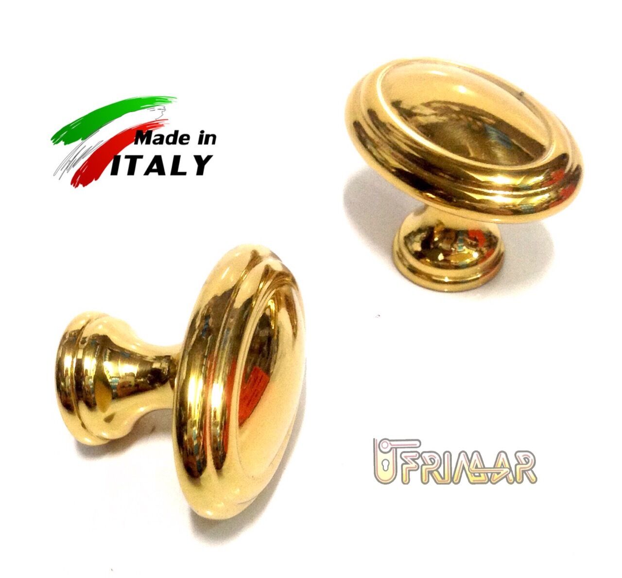 POMELLO PER CASSETTO MOBILI ANTE IN OTTONE LUCIDO OVALE D.mm.30x21 OMP ART.163